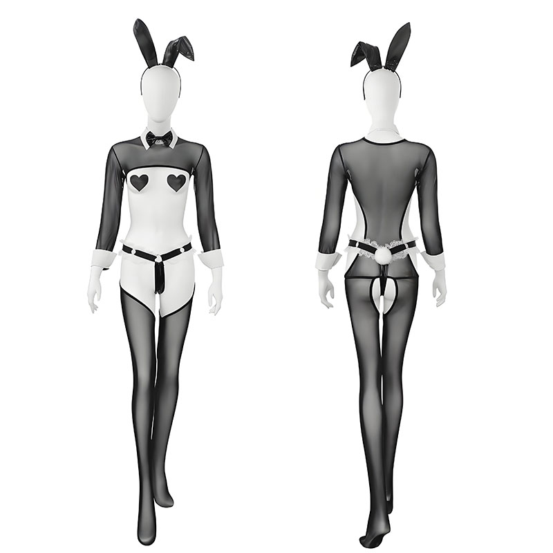 Anime Bunny Maid Uniform Mesh  - Garter Belt Set 评论和价格