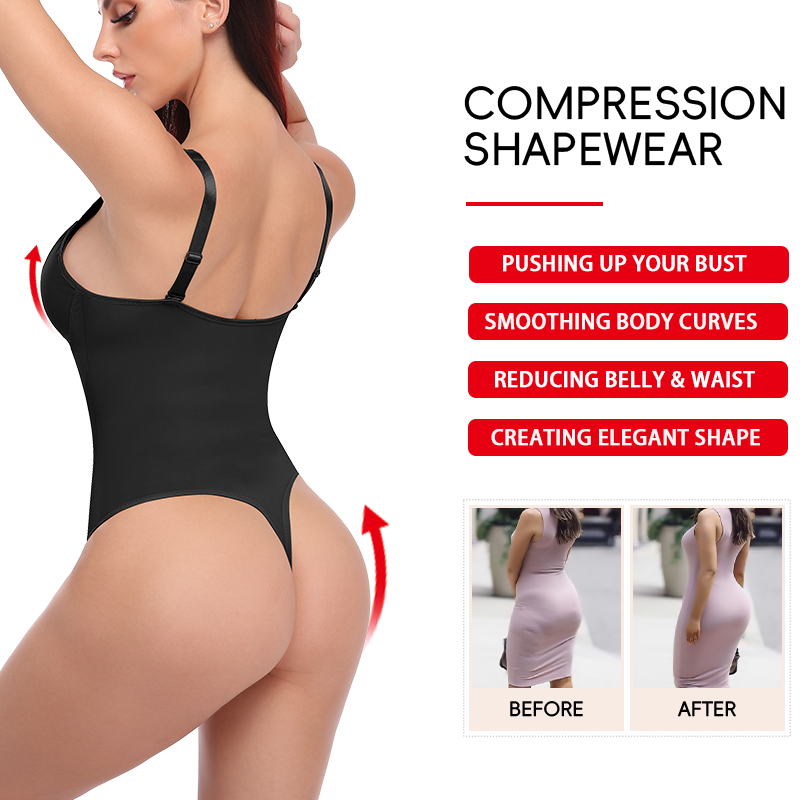 Women Sexy V Neck Corset Built - Shapewear Bodysuit Firm 评论和价格